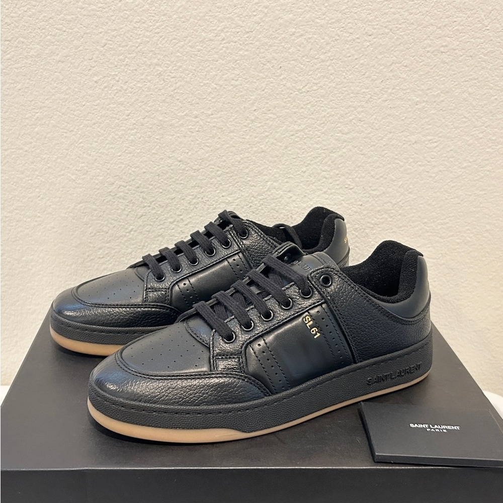 Saint Laurent Men's SL/61 Low-Top Leather Sneakers, Size 41, New in Box